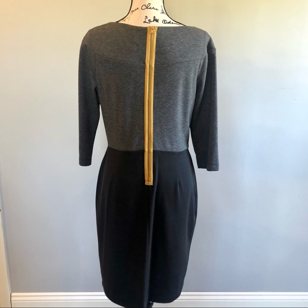 Grey/Black Color Black Dress